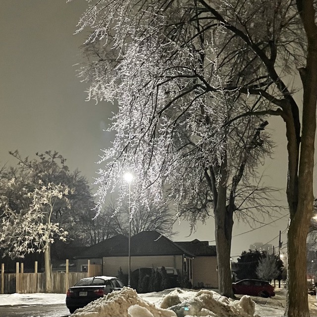 audio of walking through crunching snow. Image taken by me on an unrelated snowy day