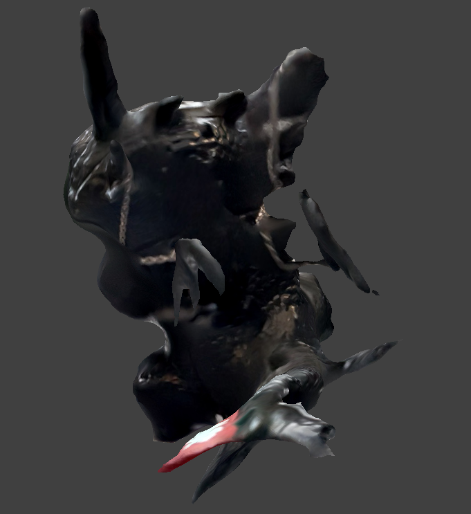 The back of the previous scan. it really struggled with the wings but I think again part of that issue was poor lighting and an inadequate set up.