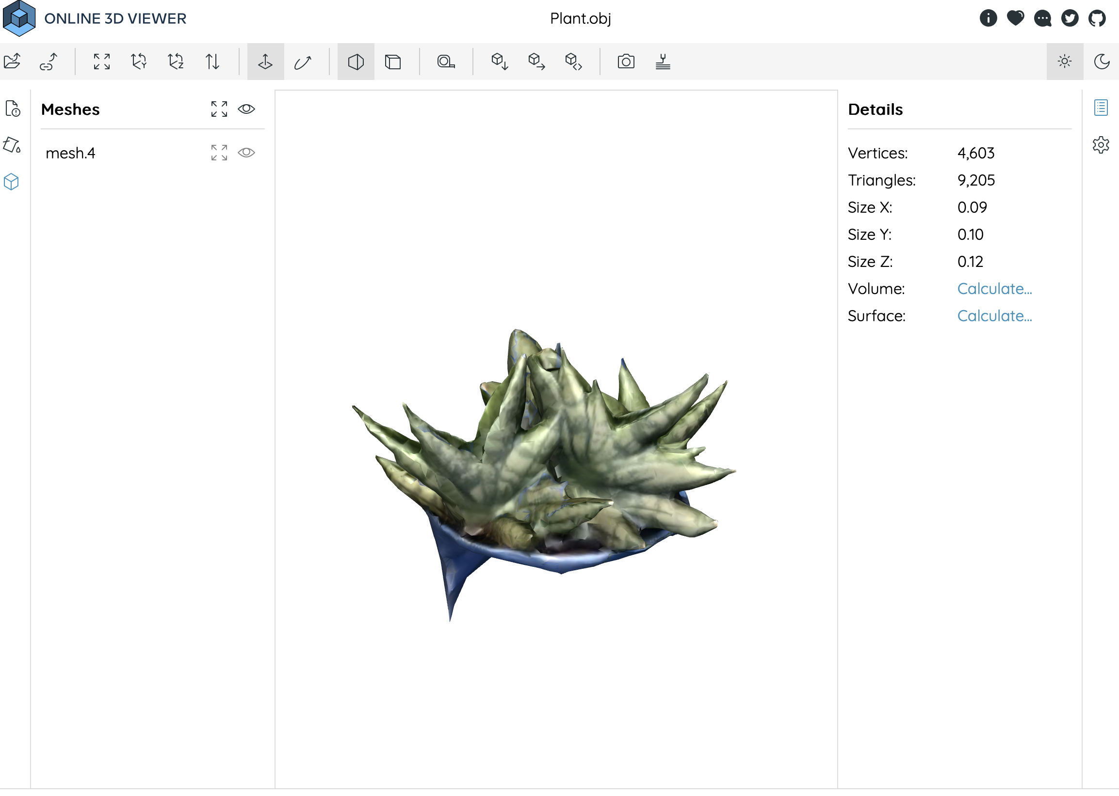 a preview of what it looks like in an OBJ viewer